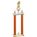 Double Orange Carbon Fiber Year Football Trophy