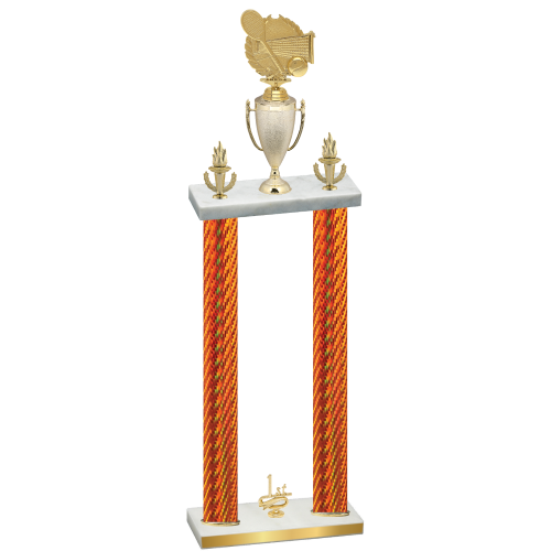 Double Orange Carbon Fiber First Place Tennis Trophy
