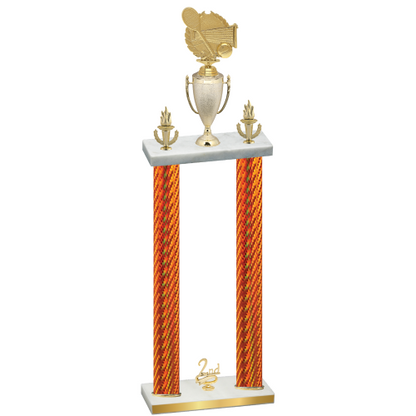 Double Orange Carbon Fiber Second Place Tennis Trophy