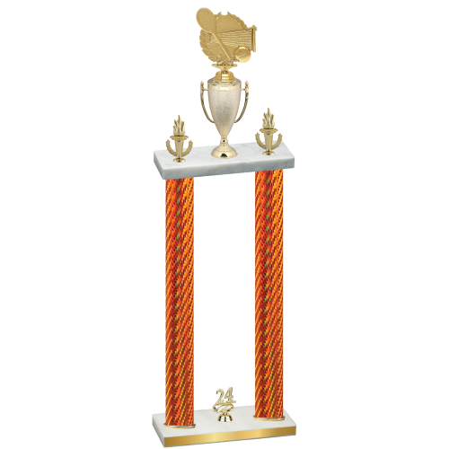 Double Orange Carbon Fiber Year Tennis Trophy