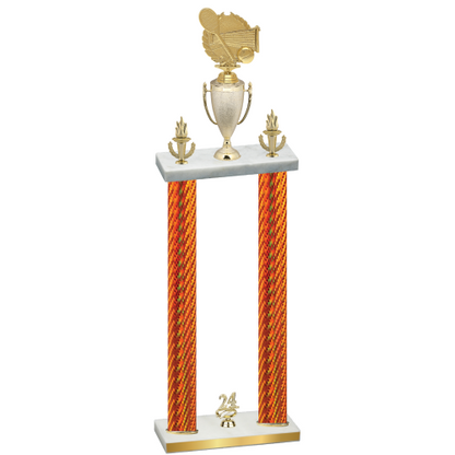 Double Orange Carbon Fiber Year Tennis Trophy