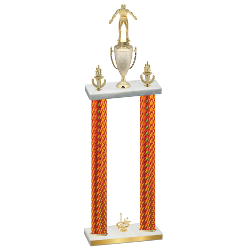Double Orange Carbon Fiber First Place Wrestling Trophy