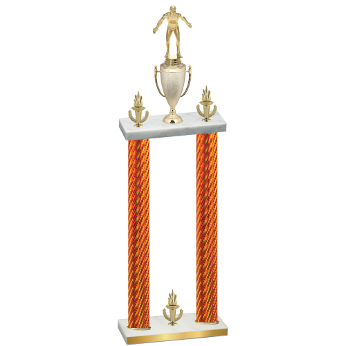 Double Orange Carbon Fiber Victory Wrestling Trophy