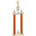 Double Orange Carbon Fiber Victory Volleyball Trophy