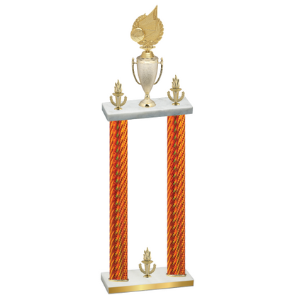 Double Orange Carbon Fiber Victory Volleyball Trophy
