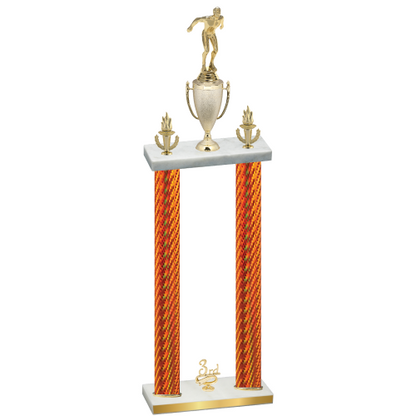 Double Orange Carbon Fiber Third Place Swimming Trophy
