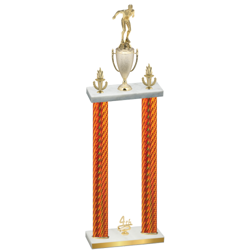 Double Orange Carbon Fiber Fourth Place Swimming Trophy