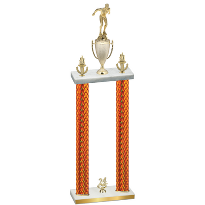 Double Orange Carbon Fiber Year Swimming Trophy
