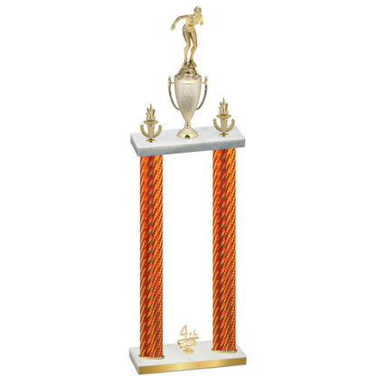 Double Orange Carbon Fiber Fourth Place Tennis Trophy