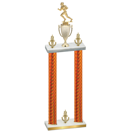 Double Orange Carbon Fiber Victory Football Trophy