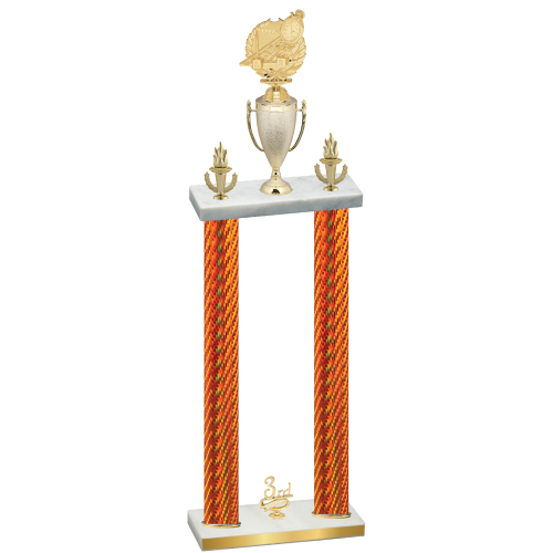 Double Orange Carbon Fiber Third Place Swimming Trophy