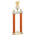 Double Orange Carbon Fiber Year Swimming Trophy