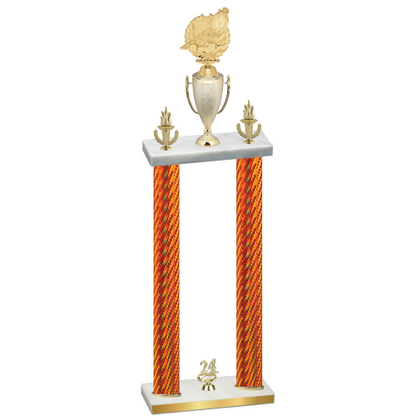 Double Orange Carbon Fiber Year Swimming Trophy
