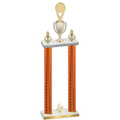 Double Orange Carbon Fiber Fourth Place Insert Trophy