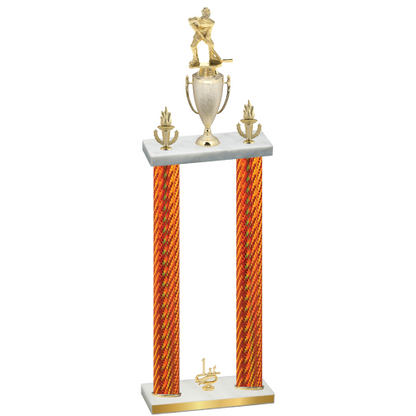 Double Orange Carbon Fiber First Place Hockey Trophy