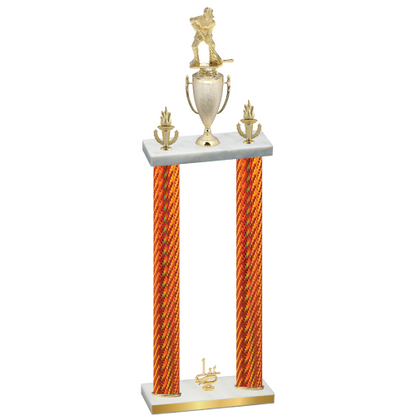 Double Orange Carbon Fiber First Place Hockey Trophy