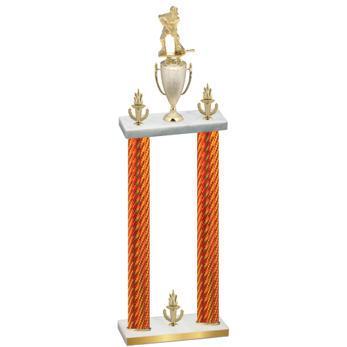 Double Orange Carbon Fiber Victory Hockey Trophy