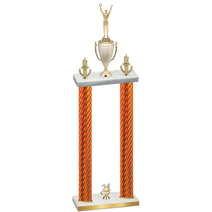 Double Orange Carbon Fiber Year Victory Trophy