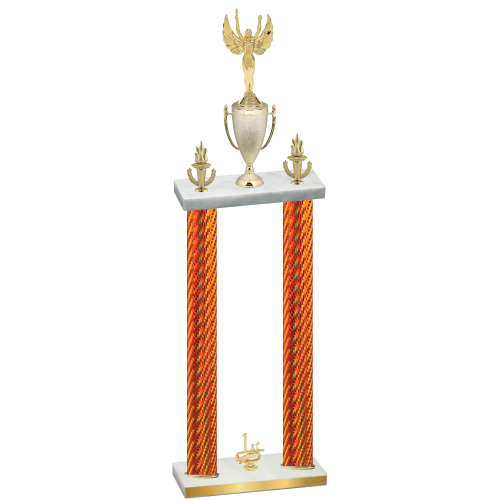 Double Orange Carbon Fiber First Place Victory Trophy