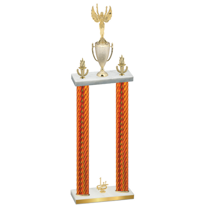 Double Orange Carbon Fiber First Place Victory Trophy
