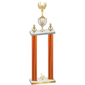 Double Orange Carbon Fiber Third Place Victory Trophy