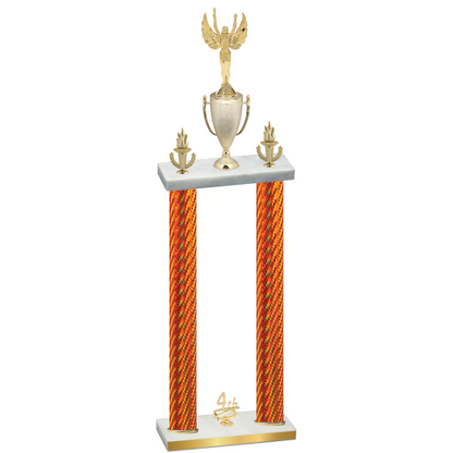 Double Orange Carbon Fiber Fourth Place Victory Trophy