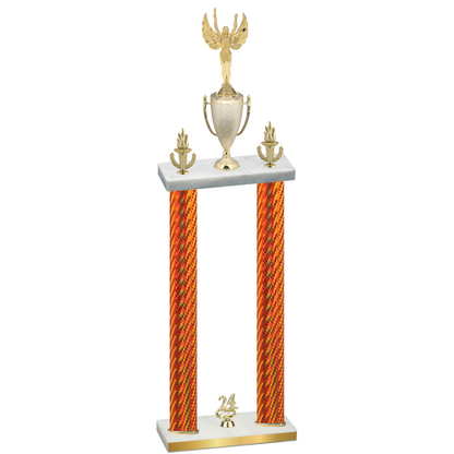 Double Orange Carbon Fiber Year Victory Trophy