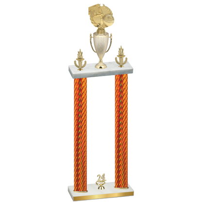 Double Orange Carbon Fiber Year Basketball Trophy