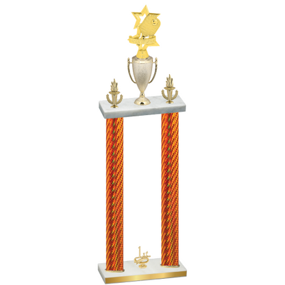Double Orange Carbon Fiber First Place Pickleball Trophy
