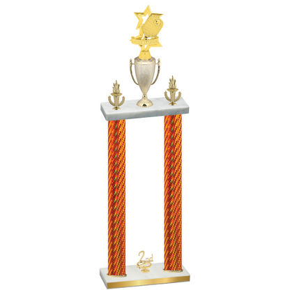 Double Orange Carbon Fiber Second Place Pickleball Trophy