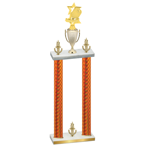 Double Orange Carbon Fiber Victory Pickleball Trophy