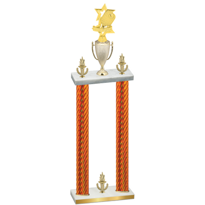 Double Orange Carbon Fiber Victory Pickleball Trophy