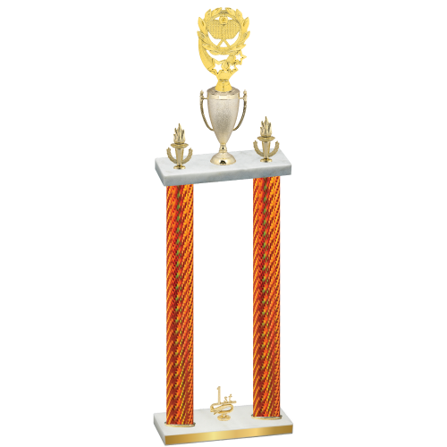 Double Orange Carbon Fiber First Place Pickleball Trophy