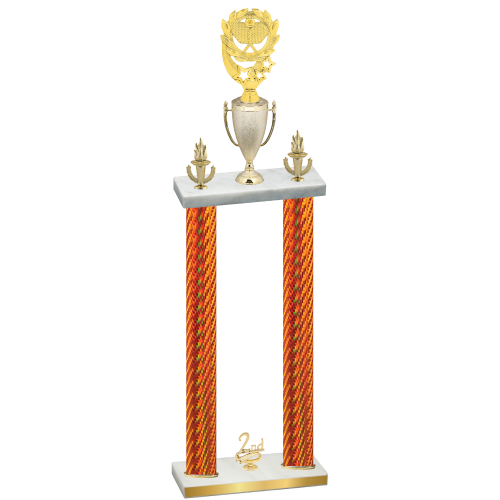Double Orange Carbon Fiber Second Place Pickleball Trophy