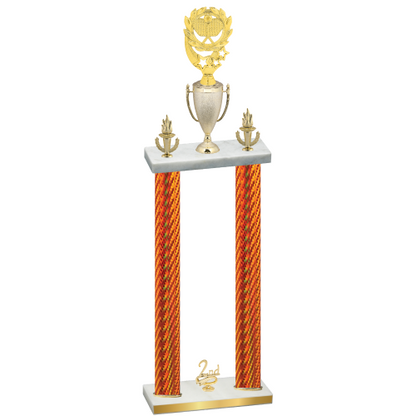 Double Orange Carbon Fiber Second Place Pickleball Trophy