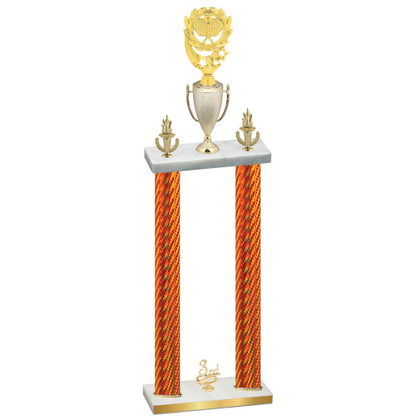 Double Orange Carbon Fiber Third Place Pickleball Trophy