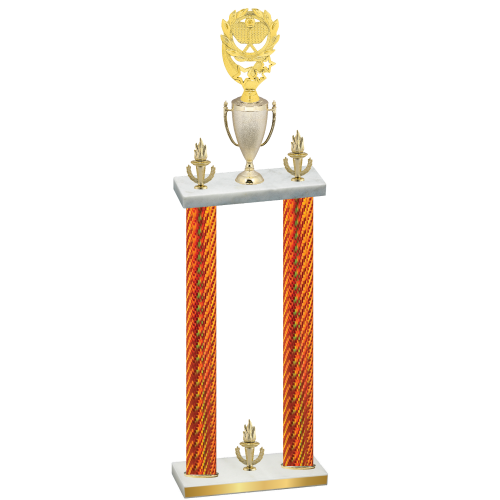 Double Orange Carbon Fiber Victory Pickleball Trophy