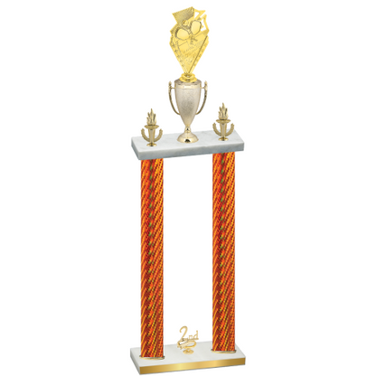 Double Orange Carbon Fiber Second Place Pickleball Trophy