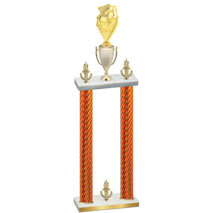 Double Orange Carbon Fiber Victory Pickleball Trophy