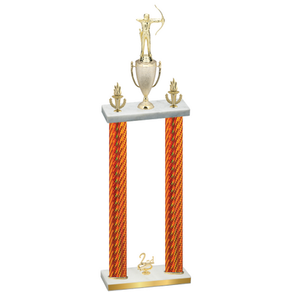 Double Orange Carbon Fiber Second Place Archery Trophy