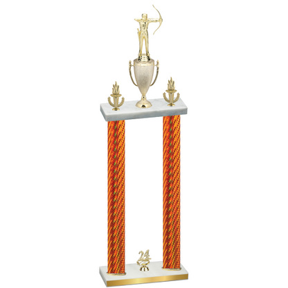 Double Orange Carbon Fiber Year Archery Trophy