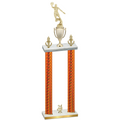 Double Orange Carbon Fiber Year Basketball Trophy