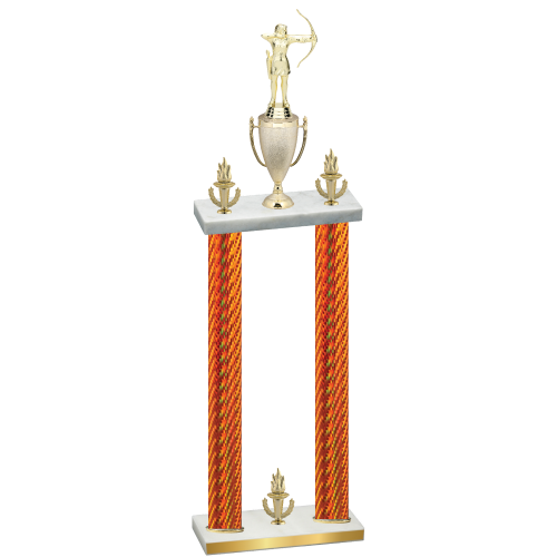 Double Orange Carbon Fiber Victory Archery Trophy