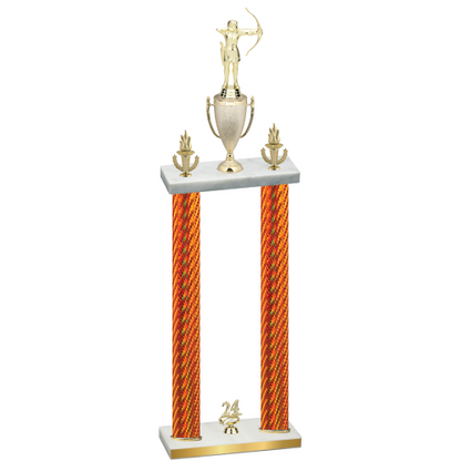 Double Orange Carbon Fiber Year Archery Trophy