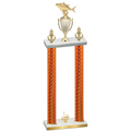 Double Orange Carbon Fiber First Place Fishing Trophy