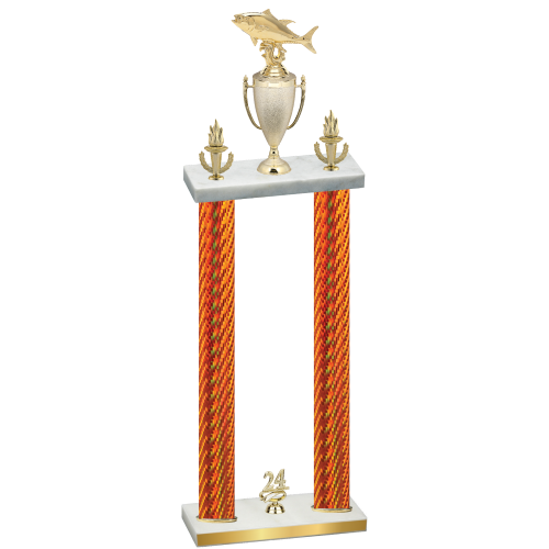 Double Orange Carbon Fiber Year Fishing Trophy