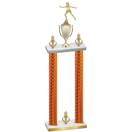 Double Orange Carbon Fiber Victory Skater Trophy