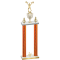 Double Orange Carbon Fiber Third Place Weights Trophy