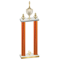 Double Orange Carbon Fiber Fourth Place Chess Trophy