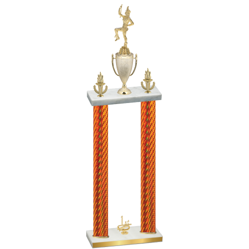 Double Orange Carbon Fiber First Place Majorette Trophy